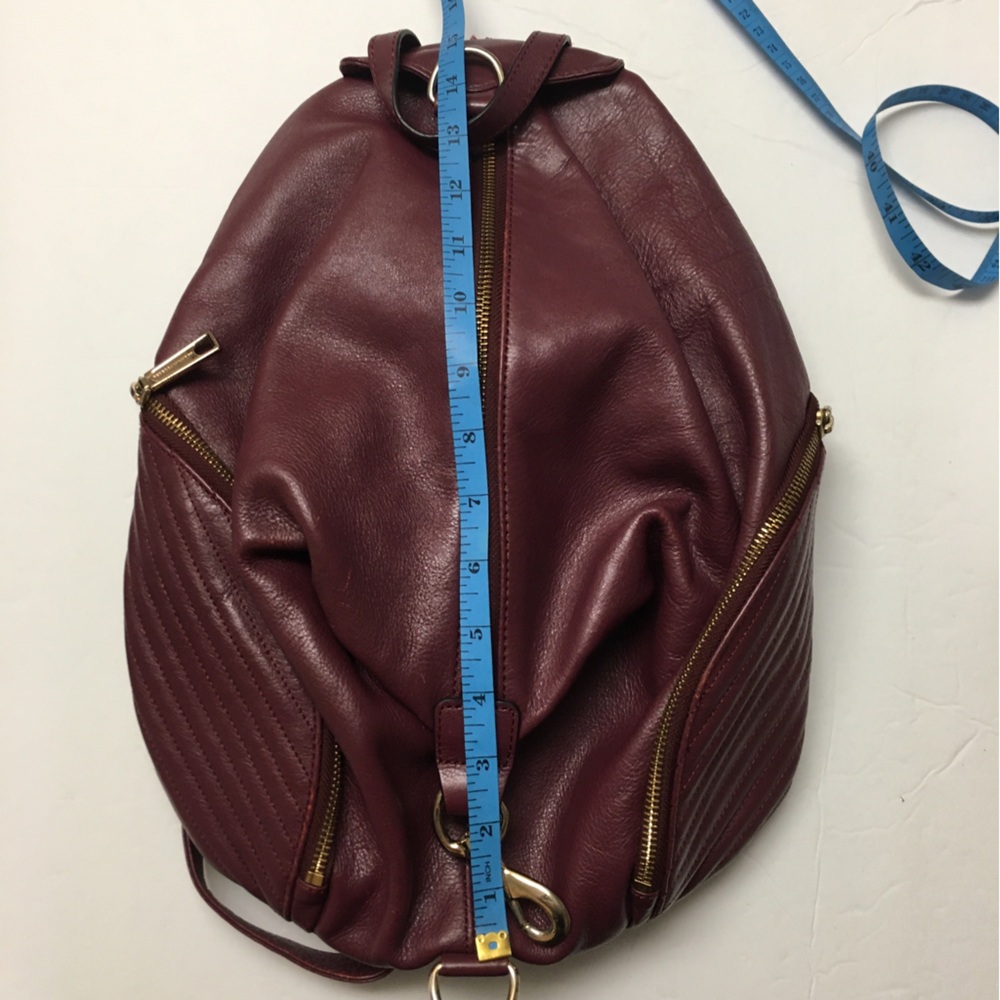 Rebecca Minkoff Leather Julian Backpack Tawny Port Burgundy Red Quilted - Picture 8 of 12